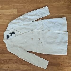 Polo Palph Lauren off white double-breasted linen coat blazer$698 - size 8
